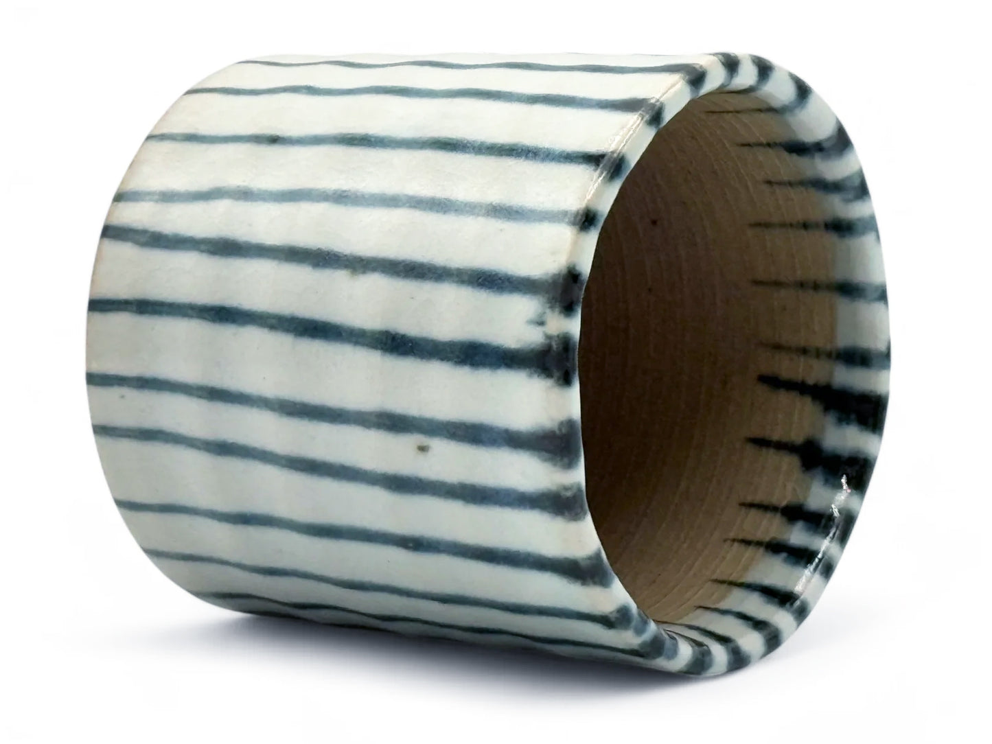 BICCHIERE GIAPPONESE TOKUSA STRIPE WHITE - MINO YAKI