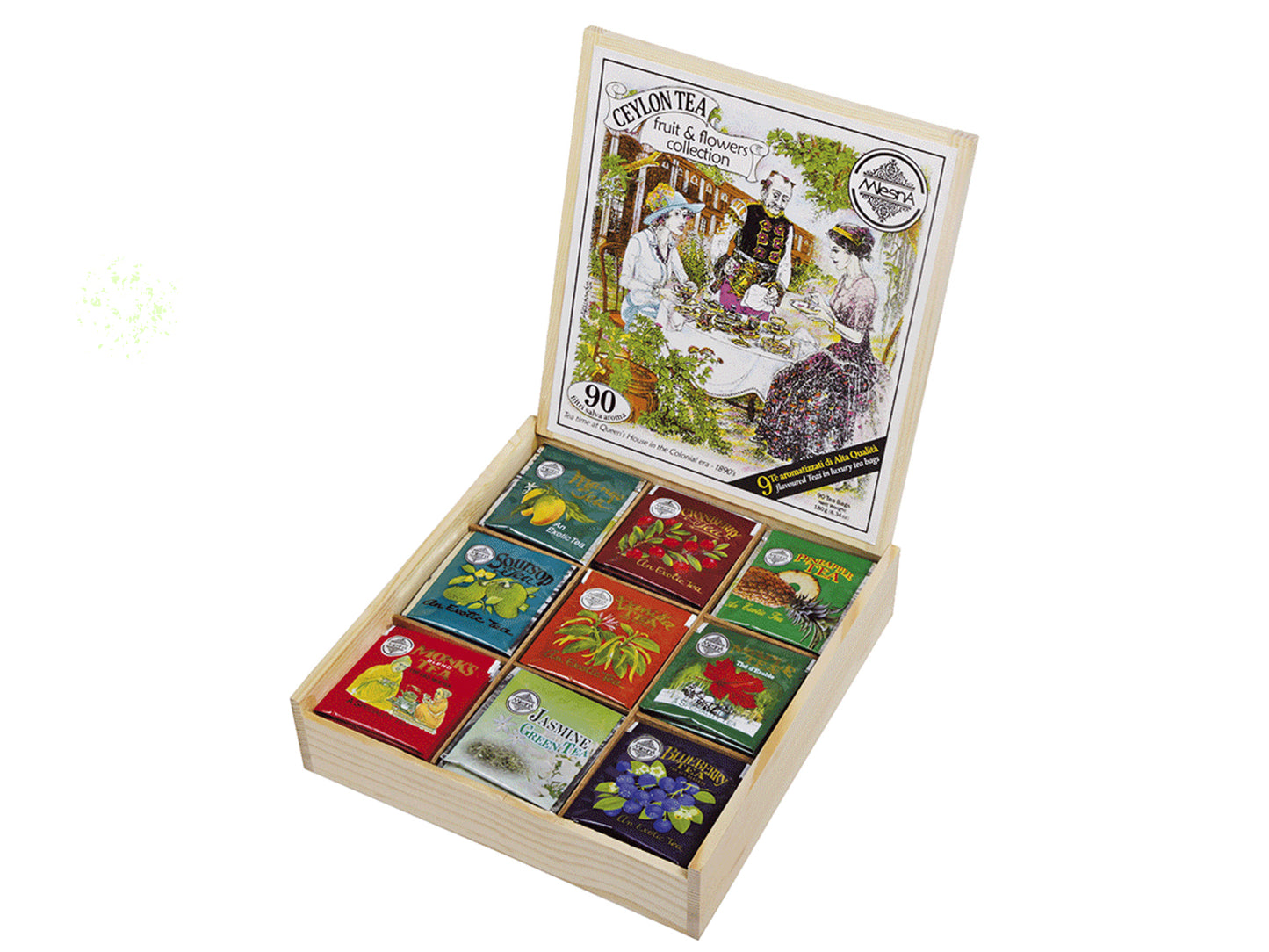 COFANETTO IN LEGNO - CEYLON TEA FRUIT & FLOWERS COLLECTION - MLESNA