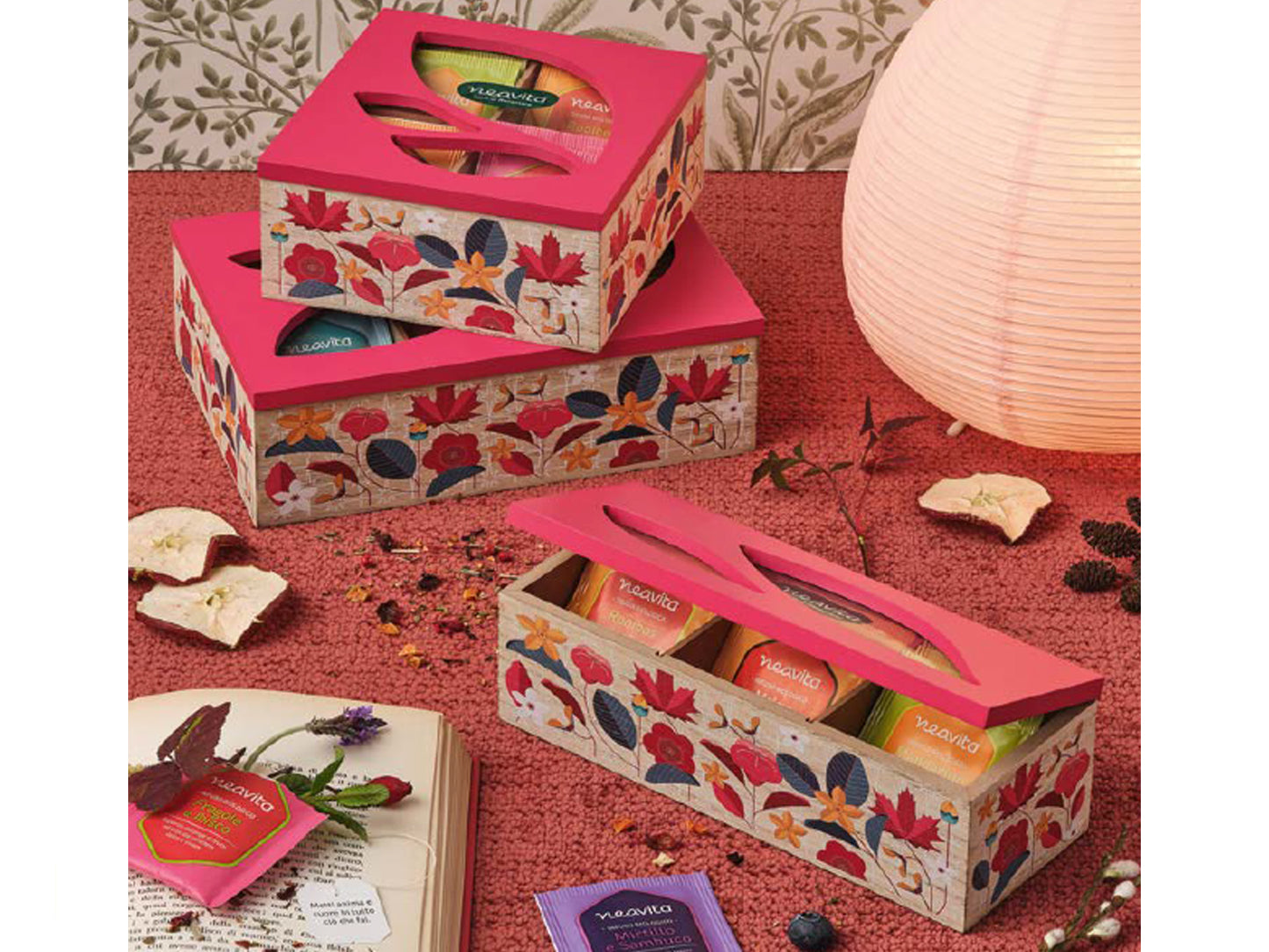 COFANETTO IN LEGNO ROSA 20 FILTRI BIO - NEAVITA