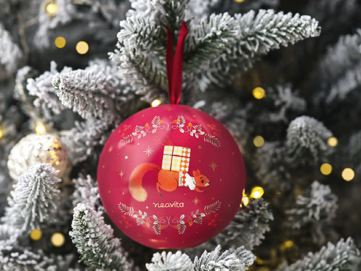 PALLA DI NATALE ROSSA - 8 PIRAMIDI - NEAVITA