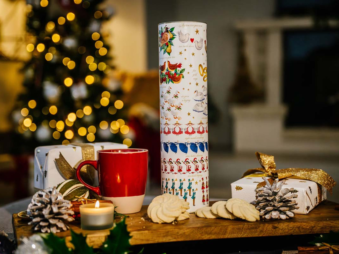 TUBO DI BISCOTTI INGLESI ALLA VANIGLIA - 12 DAYS OF CHRISTMAS - FARMHOUSE