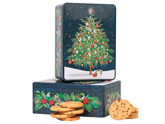 LATTA DI BISCOTTI INGLESI AL CARAMELLO - ALBERO DI NATALE - FARMHOUSE