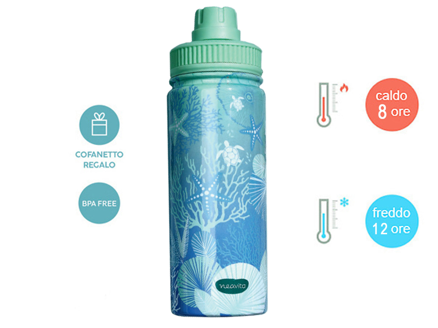 BOTTIGLIA TERMICA TARTARUGHE VERDE - TWICE - NEAVITA