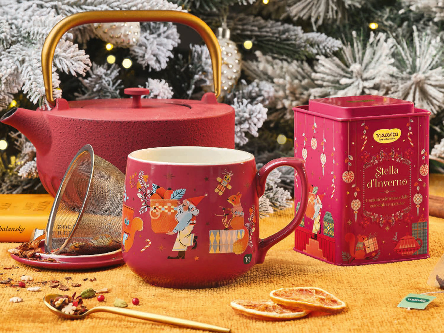 SQUARE TIN ROSSO DI NATALE - 12 PIRAMIDI - NEAVITA