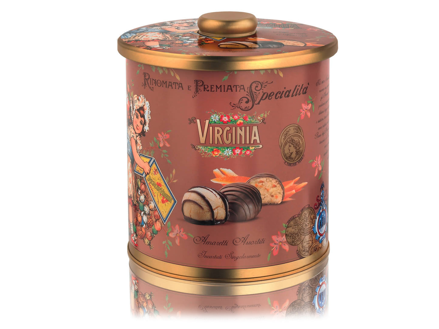 BISCOTTIERA CON AMARETTI ALL'ARANCIA ZENZERO E CIOCCOLATO - VIRGINIA