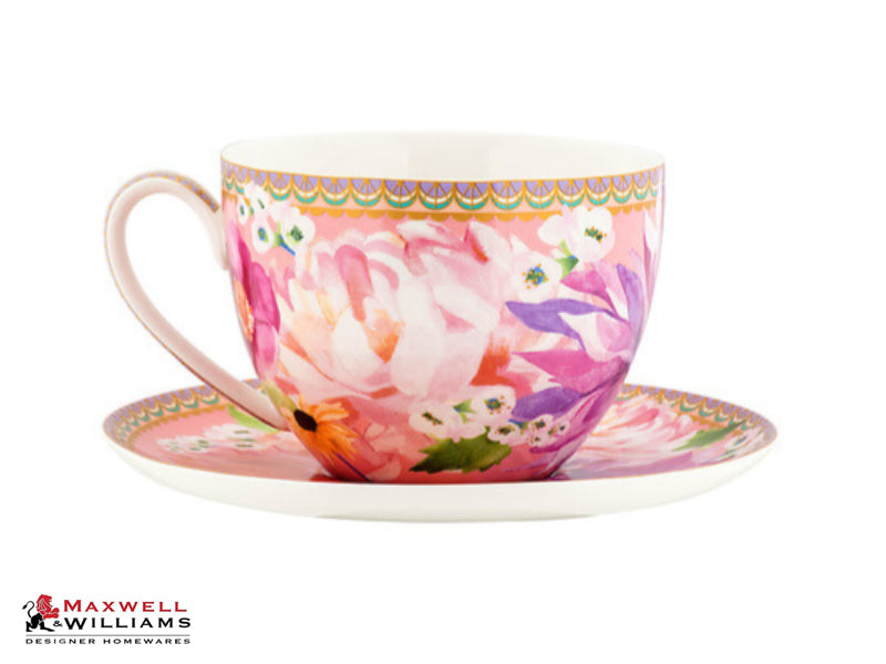 TAZZA CON PIATTINO ROYAL "DAHLIA DAZE" - MAXWELL & WILLIAMS