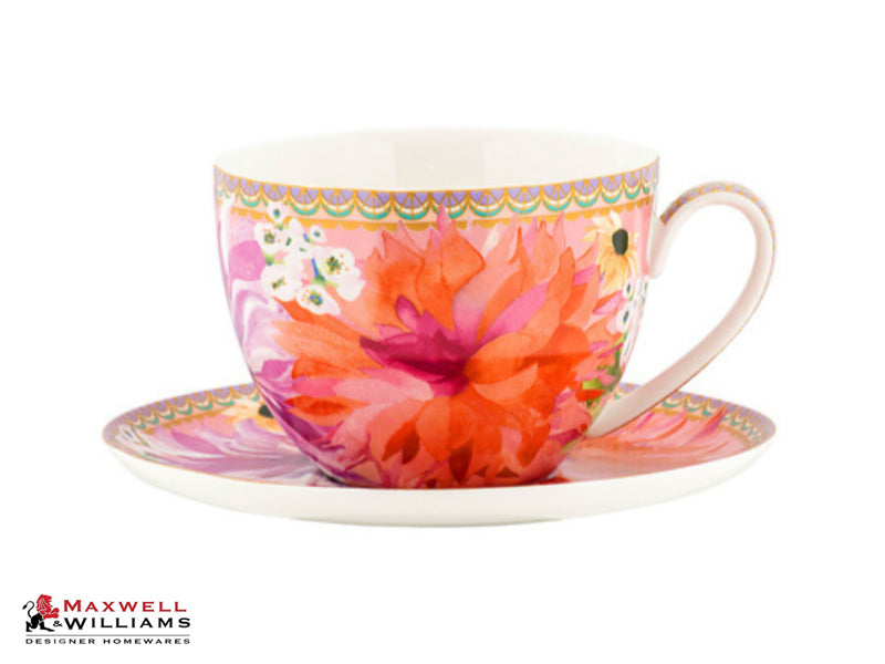 TAZZA CON PIATTINO ROYAL "DAHLIA DAZE" - MAXWELL & WILLIAMS