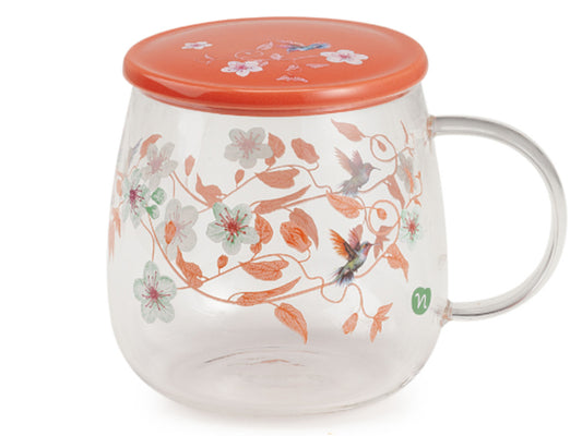 TAZZA IN VETRO ROSA - INFUSI DI PRIMAVERA - NEAVITA