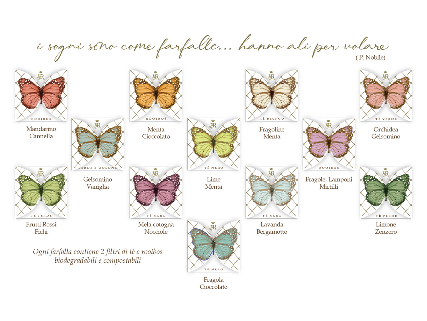 FARFALLA ROSA - BUSTA 2 FILTRI - VOLO DA TÈ