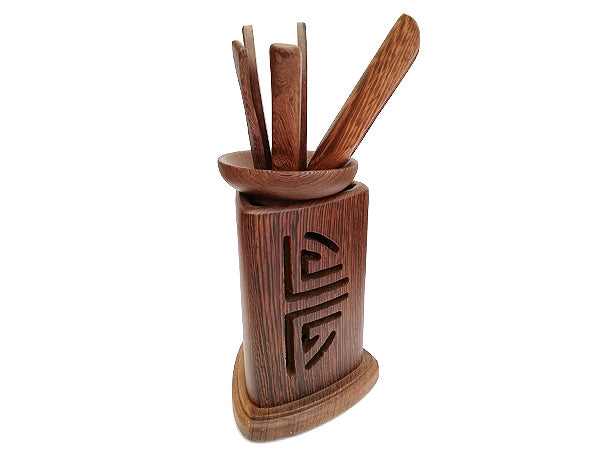 SET ACCESSORI PER GONG-FU-CHA - BROWN
