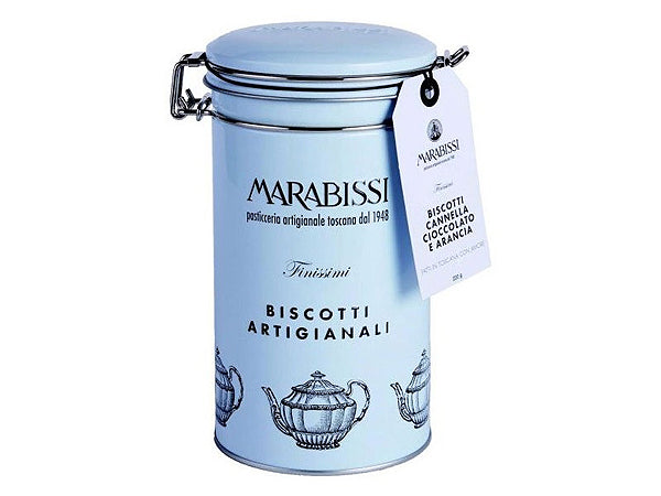 LATTINA DI BISCOTTI CANNELLA CIOCCOLATO E ARANCIA - MARABISSI